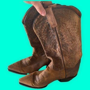 Dan Post Women’s Hardly Worn Leather Cowboy Boots Brown